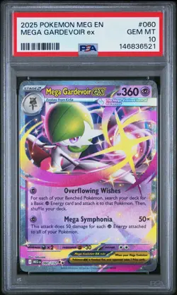 2025 POKEMON MEG EN-MEGA EVOLUTION #060 MEGA GARDEVOIR EX PSA 10 - Image 1