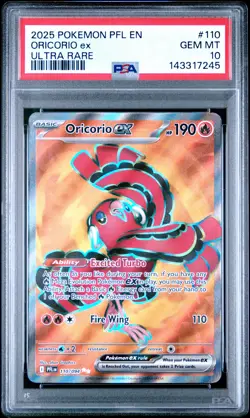 2025 POKEMON PFL EN-PHANTASMAL FLAMES ULTRA RARE #110 ORICORIO EX PSA 10 - Image 1