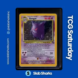 1999 POKEMON FOSSIL #5/62 GENGAR HOLO RARE - Image 1