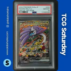 2024 POKEMON TERASTAL FEST JP #222/187 RAGING BOLT EX SPECIAL ART RARE PSA 10 - Image 1