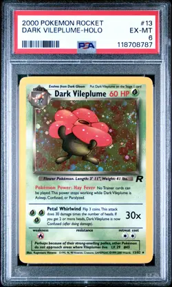 2000 POKEMON ROCKET #13 DARK VILEPLUME-HOLO PSA 6 - Image 1
