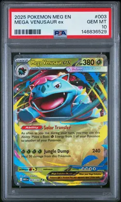 2025 POKEMON MEG EN-MEGA EVOLUTION #003 MEGA VENUSAUR EX PSA 10 - Image 1