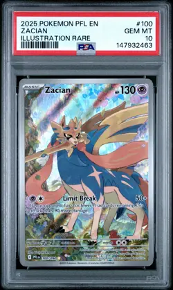 2025 POKEMON PFL EN-PHANTASMAL FLAMES ILLUSTRATION RARE #100 ZACIAN PSA 10 - Image 1