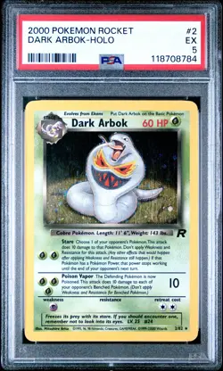 2000 POKEMON ROCKET #2 DARK ARBOK-HOLO PSA 5 - Image 1