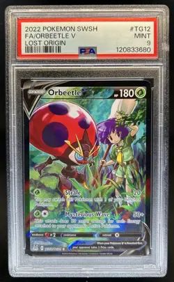 2022 Pokemon SWSH Lost Origin Orbeetle V Trainer Gallery #TG12/TG30 PSA 9 - Image 1