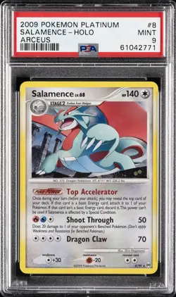 2009 POKEMON PLATINUM ARCEUS #8 SALAMENCE HOLO PSA 9 - Image 1