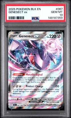 2025 POKEMON BLK EN-BLACK BOLT #067 GENESECT EX PSA 10 - Image 1