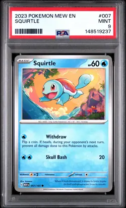 2023 POKEMON MEW EN-151 #007 SQUIRTLE PSA 9 - Image 1