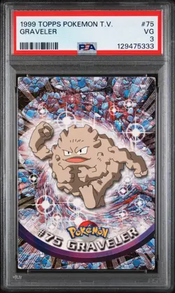 1999 TOPPS POKEMON TV #75 GRAVELER PSA 3 - Image 1