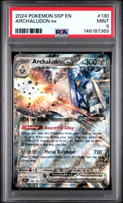 2024 POKEMON SSP EN-SURGING SPARKS #130 ARCHALUDON EX PSA 9 - Image 1