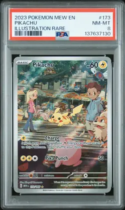 2023 POKEMON MEW EN-151 ILLUSTRATION RARE #173 PIKACHU PSA 8 - Image 1