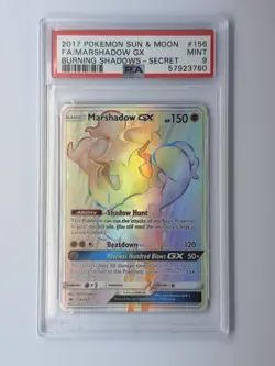 Pokemon Marshadow GX (Secret) 156/147 Sm-Burning Shadows Holo PSA 9 - Image 1