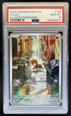 2025 Pokemon Mega Evolution Litleo Illustration Rare #139/132 PSA 10 GEM MINT - Image 1