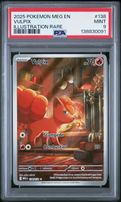 2025 POKEMON MEG EN-MEGA EVOLUTION ILLUSTRATION RARE #138 VULPIX PSA 9 - Image 1