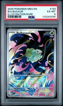 2025 POKEMON MEG EN-MEGA EVOLUTION ILLUSTRATION RARE #133 BULBASAUR PSA 6 - Image 1