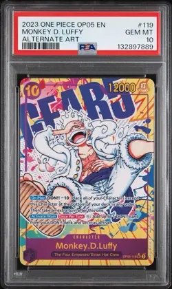 2023 ONE PIECE OP05-AWAKENING OF THE NEW ERA ALT ART #119 MONKEY D. LUFFY PSA 10 - Image 1