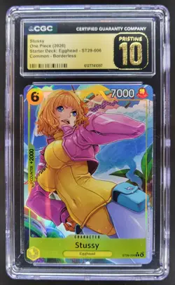 2026 ONE PIECE STUSSY BORDERLESS EGGHEAD ST29-006 CGC 10 PRISTINE TL3 - Image 1
