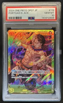 2024 One Piece 500 Years Portgas.D.Ace Secret Rare #OP07-119 PSA 10 - Image 1