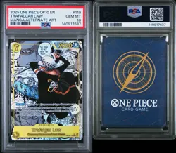 2025 ONE PIECE OP10-ROYAL BLOOD MANGA ALTERNATE ART #119 TRAFALGAR LAW PSA 10 - Image 3