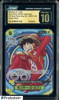 2024 Pokemon JPN One Piece Day'24 OP07-109 Monkey D. Luffy CGC 10 PRISTINE - Image 1