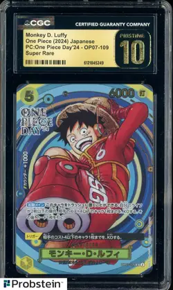 2024 Pokemon JPN One Piece Day'24 OP07-109 Monkey D. Luffy CGC 10 PRISTINE - Image 1
