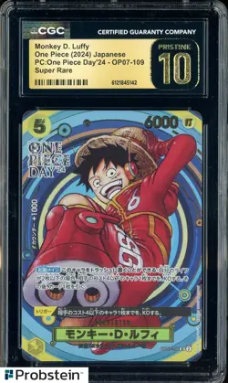 2024 Pokemon JPN One Piece Day'24 OP07-109 Monkey D. Luffy CGC 10 PRISTINE - Image 1