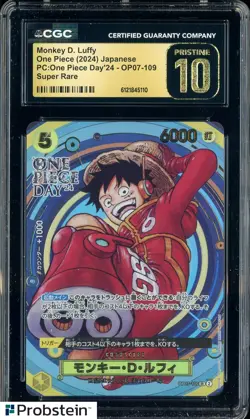 2024 Pokemon JPN One Piece Day'24 OP07-109 Monkey D. Luffy CGC 10 PRISTINE - Image 1