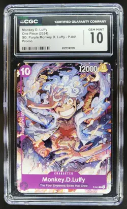 2024 ONE PIECE MONKEY D. LUFFY PURPLE MONKEY PROMO P-041 CGC 10 TL3 - Image 1