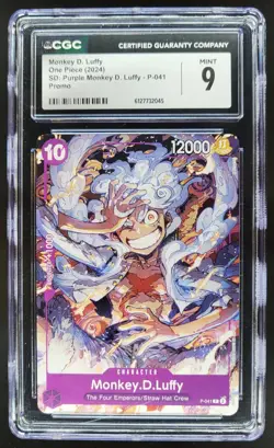 2024 ONE PIECE MONKEY D. LUFFY PURPLE MONKEY PROMO P-041 CGC 9 TL3 - Image 1