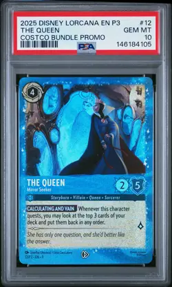 2025 DISNEY LORCANA EN P3-PROMO #12 THE QUEEN MIRROR SEEKER PSA 10 - Image 1