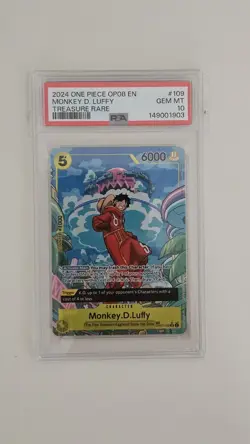PSA 10 Monkey.D.Luffy One Piece English Card OP07-109 2024 Treasure Rare ENGLISH - Image 1