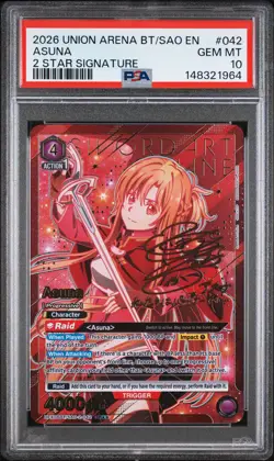 2026 UNION ARENA UEX06BT/SAO SWORD ART ONLINE VOL.2 2 STAR SIG #042 ASUNA PSA 10 - Image 1
