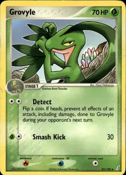 Grovyle Uncommon Crystal Guardians 32/100 Grass Normal Pokemon Card - Image 1