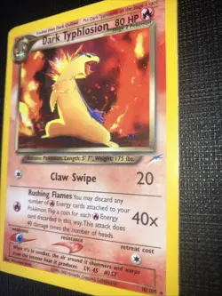 Vintage 2000 Nintendo Pokemon Dark Typhlosion Holo Neo Destiny Card 10/105 Rare - Image 4