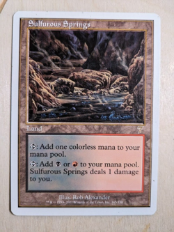 MTG - Sulfurous Springs - 7th Edition - Rare - Land - Excellent / Near Mint - Image 1