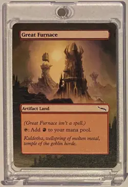 GREAT FURNACE (MRD) MTG Magic Hand Painted Altered Extended Art STAPLE LAND - Image 1