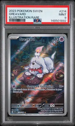 2023 POKEMON SVI EN-SCARLET & VIOLET ILLUSTRATION RARE #214 GREAVARD PSA 9 - Image 1