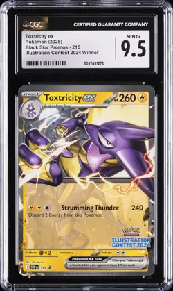 2025 POKEMON PROMO ILLUSTRATION CONTEST 2024 WINNER #215 TOXTRICITY EX CGC 9.5 - Image 1