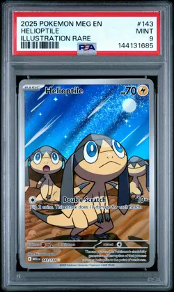 2025 POKEMON MEG EN-MEGA EVOLUTION ILLUSTRATION RARE #143 HELIOPTILE PSA 9 - Image 1
