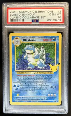 2021 Pokemon SWSH Celebrations Blastoise Classic Collection #2/102 PSA 10 - Image 1