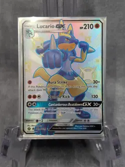 Pokemon 2019 Lucario GX SV64/SV94 Hidden Fates Shiny Vault Holo - Image 1