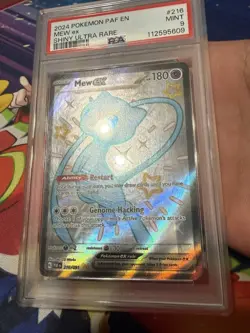2024 POKEMON PAF EN-PALDEAN FATES SHINY ULTRA RARE #216 MEW EX PSA 9 - Image 2