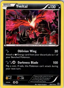 Yveltal 65/114 XY - Steam Siege Pokemon NM Holo - Image 1