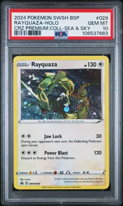 Pokemon TCG Rayquaza SWSH029 Cosmos Holo Black Star Promo PSA GEM MINT 10 kypi - Image 1
