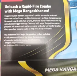 Mega Kangaskhan ex Box Pokemon New Sealed Pokemon TCG 4 booster packs and promo - Image 3