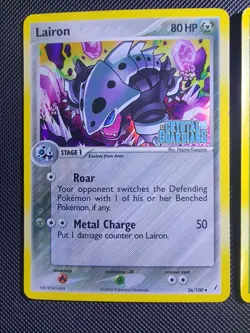 Pokemon TCG • Lairon • EX Crystal Guardians 36/100 Stamped HOLO Wurmple Deoxys - Image 2