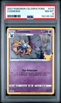 2021 POKEMON CELEBRATIONS #014 COSMOEM PSA 8 - Image 1