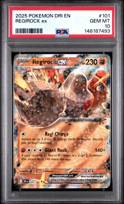 2025 POKEMON DRI EN-DESTINED RIVALS #101 REGIROCK EX PSA 10 - Image 1