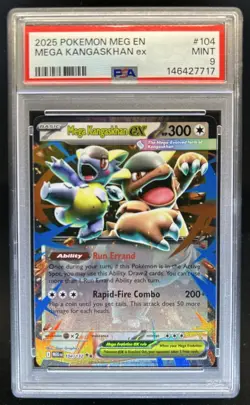 2025 Pokemon Mega Evolution Kangaskhan ex Double Rare #104/132 PSA 9 - Image 1