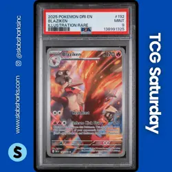 2025 POKEMON DESTINED RIVALS #192/182 BLAZIKEN ILLUSTRATION RARE PSA 9 - Image 1